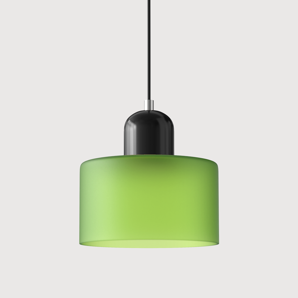 Glazen hanglamp met kap in twee lagen, moderne design hanglamp in zes glaskleuren met warm licht voor eettafel | Covesville