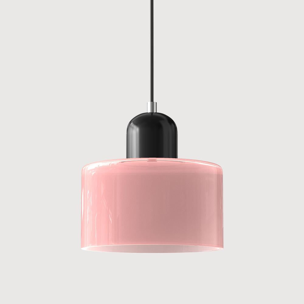Glazen hanglamp met kap in twee lagen, moderne design hanglamp in zes glaskleuren met warm licht voor eettafel | Covesville