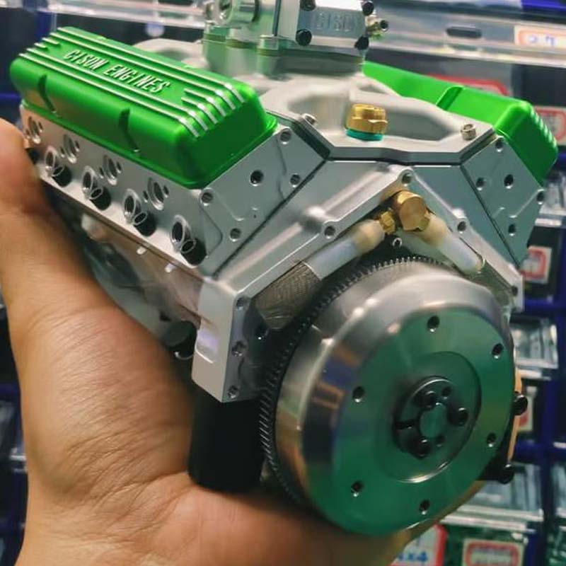 Modelbouwpakket V8 motor van metaal om zelf te monteren, met montagehandleiding, voor techniekliefhebbers en bouwers | Covesville